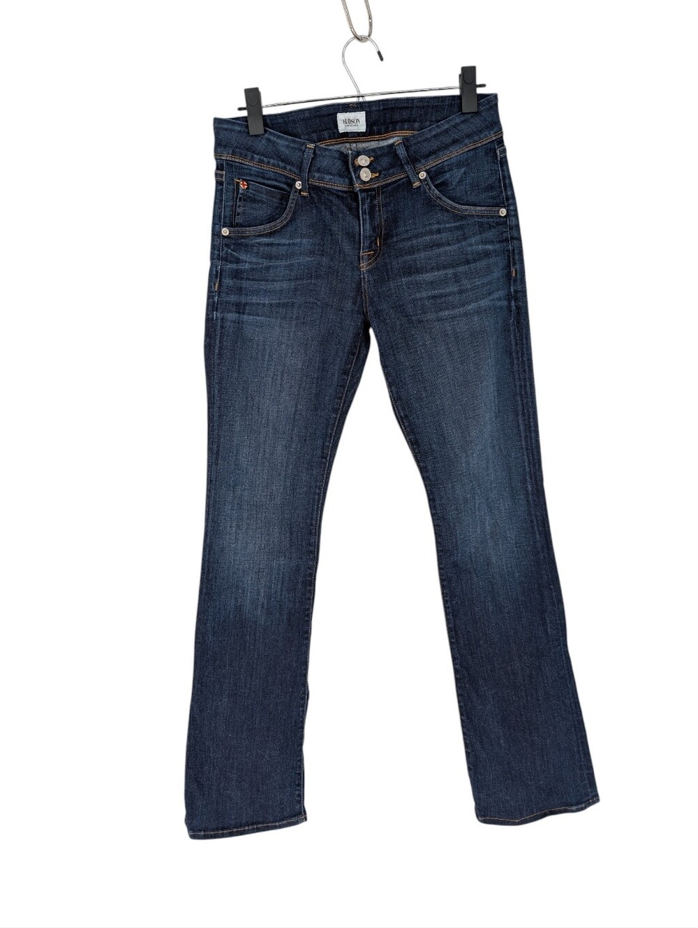 Hudson Jeans Beth Petite Baby Boot Cut Jeans Dark Wash Flap Pocket Y2k 29 - Picture 2 of 10